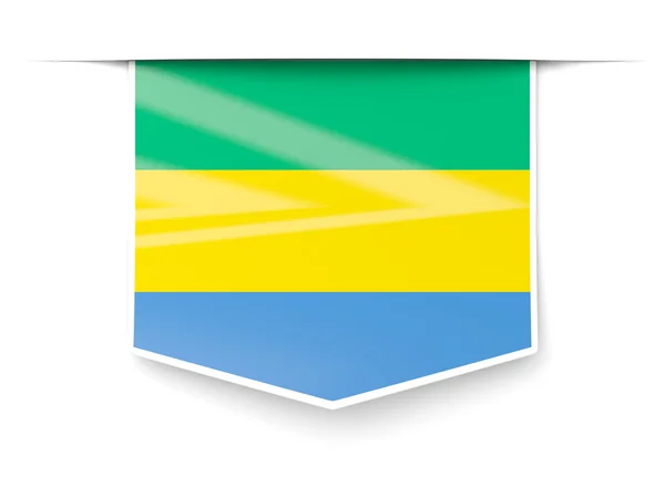 Square label with flag of gabon — Stock Photo, Image