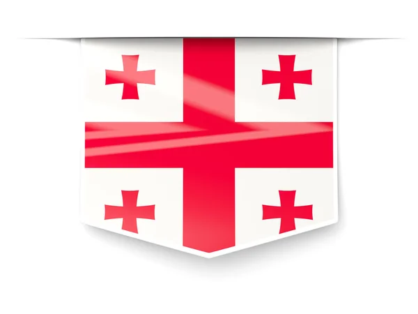 Etichetta quadrata con bandiera della georgia — Foto Stock