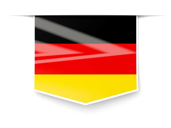 Čtvercový popisek s vlajkou Německa — Stock fotografie