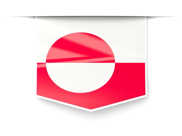 Kwadrat etykieta flaga Grenlandii — Zdjęcie stockowe
