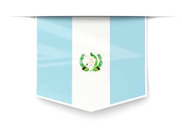 Etiqueta cuadrada con bandera de guatemala — Foto de Stock