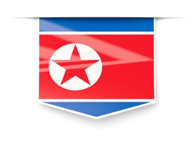 Kuzey Kore bayrağı ile kare etiketi
