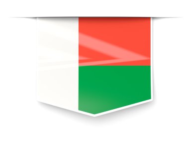 Madagaskar bayrağı ile kare etiketi