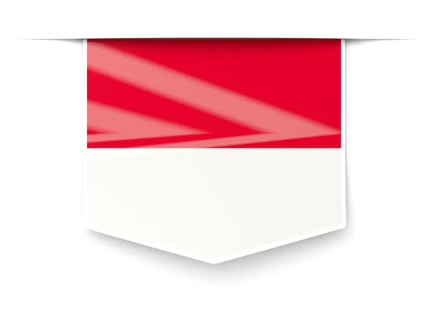 Square label with flag of indonesia — Stock Photo, Image