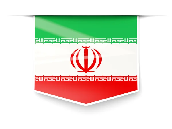 Square label with flag of iran — Stock Photo, Image