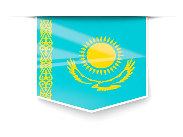 Vierkante label met vlag van Kazachstan — Stockfoto