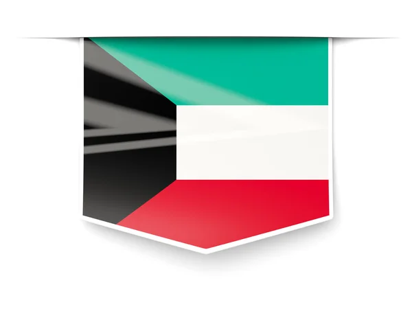 Čtvercový popisek s Kuvajtská vlajka — Stock fotografie