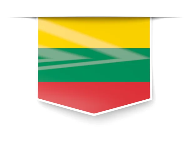 Rótulo quadrado com bandeira de lithuania — Fotografia de Stock