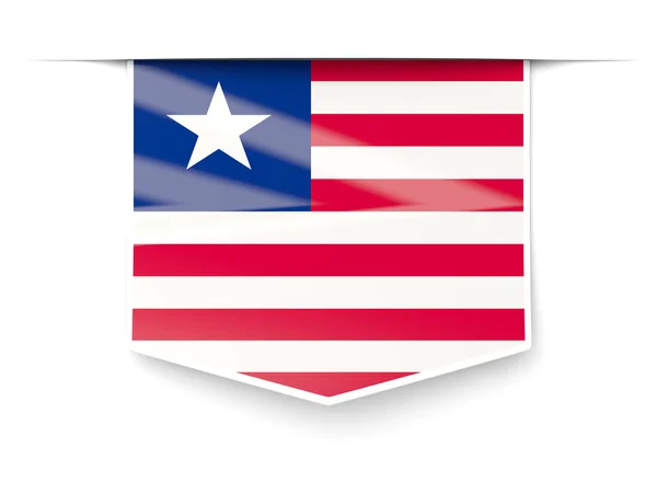 Rótulo quadrado com bandeira da Libéria — Fotografia de Stock