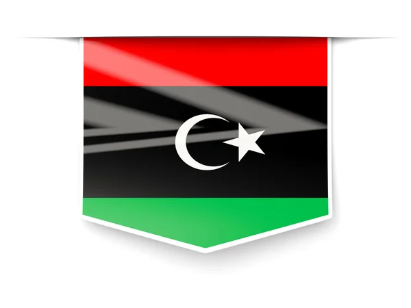 Etichetta quadrata con bandiera di libya — Foto Stock