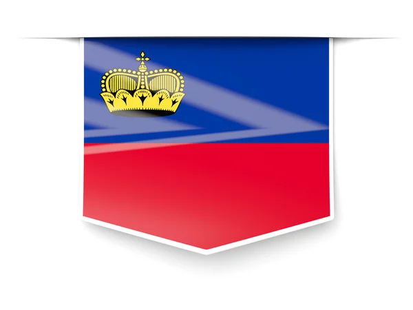 Vierkante label met vlag van liechtenstein — Stockfoto