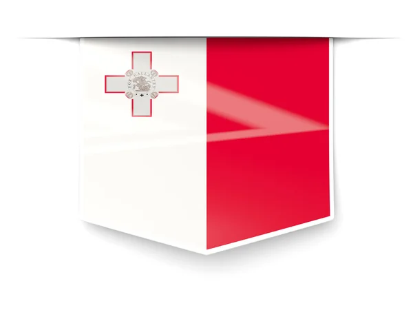 Etichetta quadrata con bandiera di malta — Foto Stock