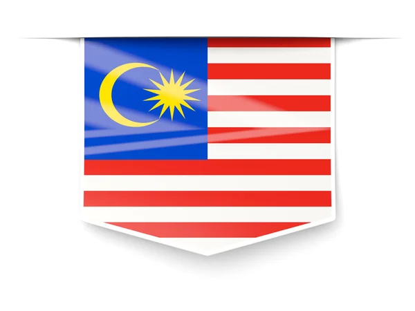 Τετράγωνη ετικέτα με τη σημαία της Μαλαισίας — Φωτογραφία Αρχείου