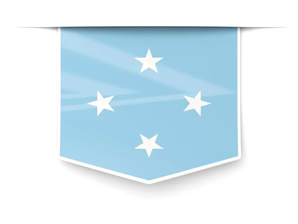 Etichetta quadrata con bandiera di micronesia — Foto Stock