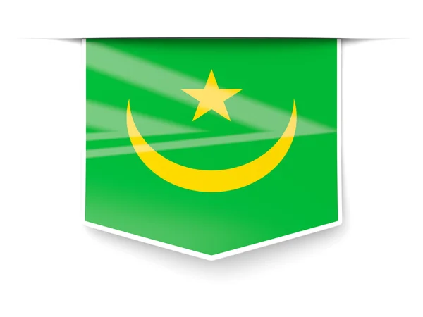 Rótulo quadrado com bandeira de mauritania — Fotografia de Stock