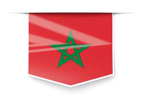 Quadratisches Etikett mit marokkanischer Flagge — Stockfoto