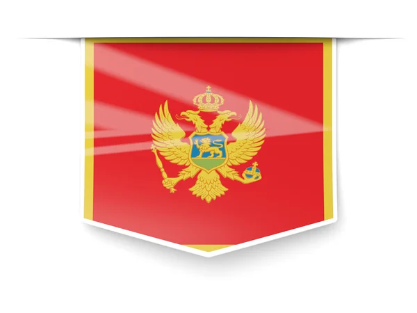 Vierkante label met vlag van montenegro — Stockfoto