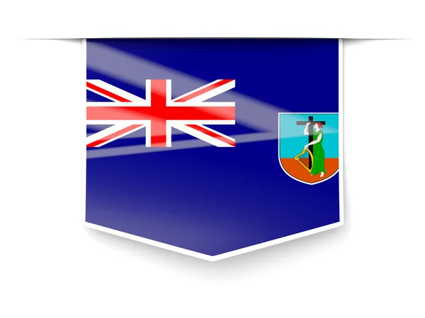Címke (négyzet) a montserrat zászlaja — Stock Fotó