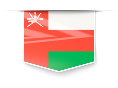 Umman bayrağı ile kare etiketi