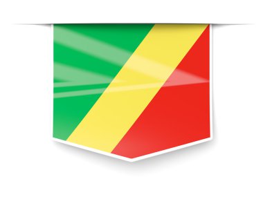 Kongo Cumhuriyeti bayrağı ile kare etiketi