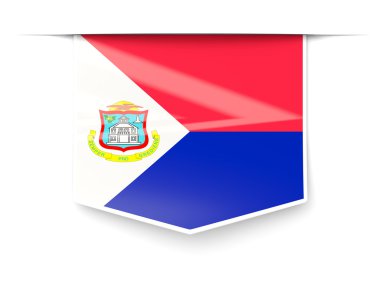 Sint maarten bayrağı ile kare etiketi