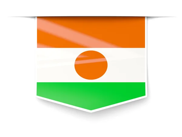 Square label with flag of niger — Stock Photo, Image