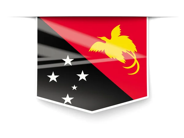 Square label with flag of papua new guinea — Stock Photo, Image