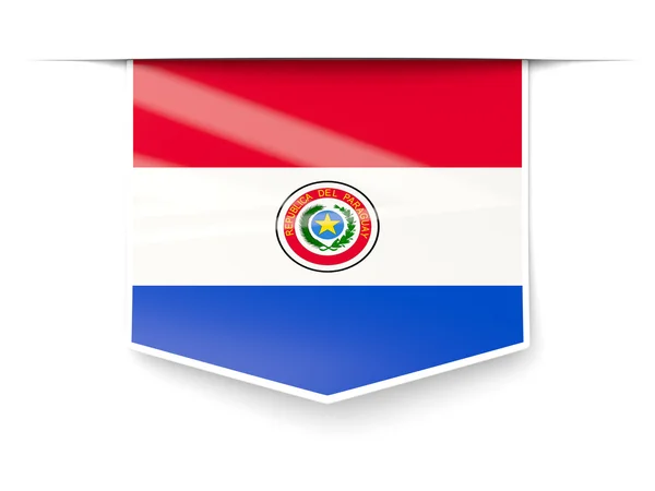 Vierkante label met vlag van paraguay — Stockfoto