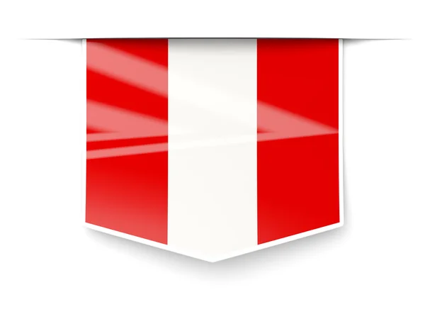 Etiqueta cuadrada con bandera de perú — Foto de Stock