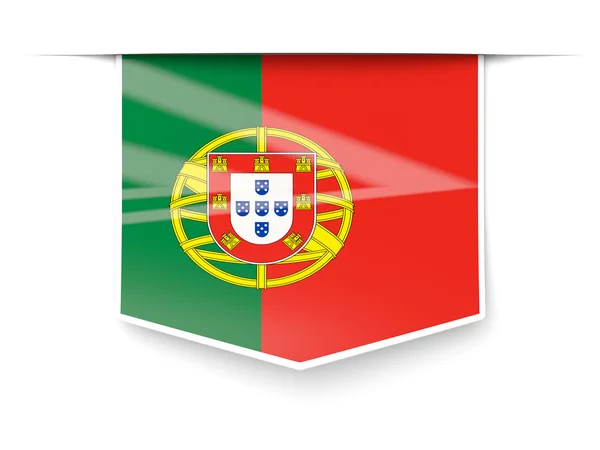 Rótulo quadrado com bandeira de portugal — Fotografia de Stock