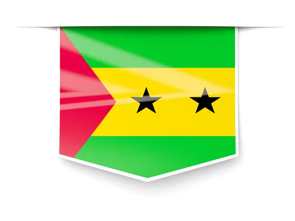 Kwadrat etykieta flaga z sao tome and principe — Zdjęcie stockowe