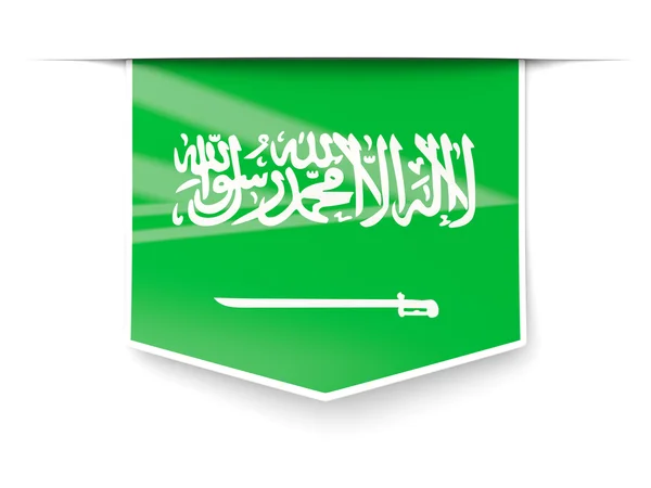 Vierkante label met vlag van Saoedi-Arabië — Stockfoto