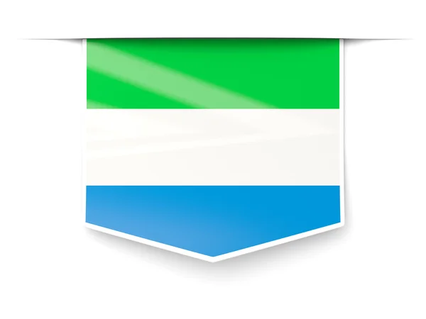 Vierkante label met vlag van sierra leone — Stockfoto