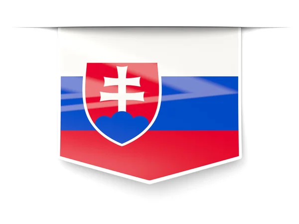 Fyrkantig etikett med flagga Slovakien — Stockfoto