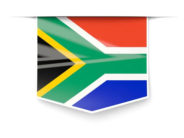 Čtvercový popisek s vlajkou Jihoafrické republiky — Stock fotografie