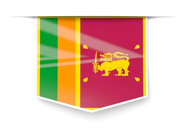 Etiqueta cuadrada con bandera de sri lanka —  Fotos de Stock