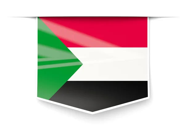 Fyrkantig etikett med flagga i sudan — Stockfoto