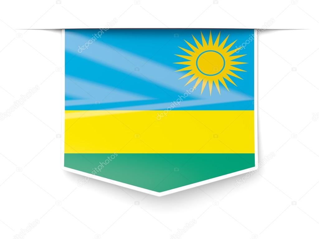 Square label with flag of rwanda