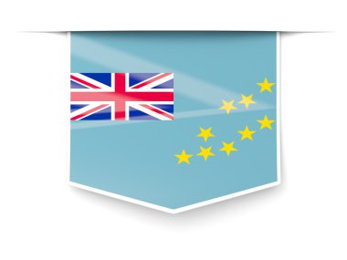 Tuvalu bayrağı ile kare etiketi