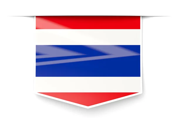 Etichetta quadrata con bandiera thailandese — Foto Stock