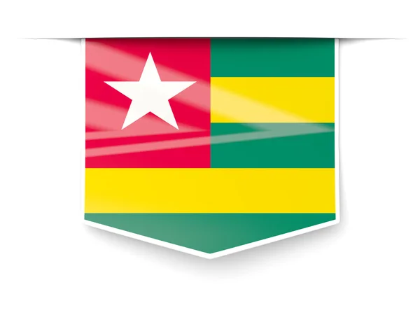 Quadratisches Etikett mit der Flagge von Togo — Stockfoto