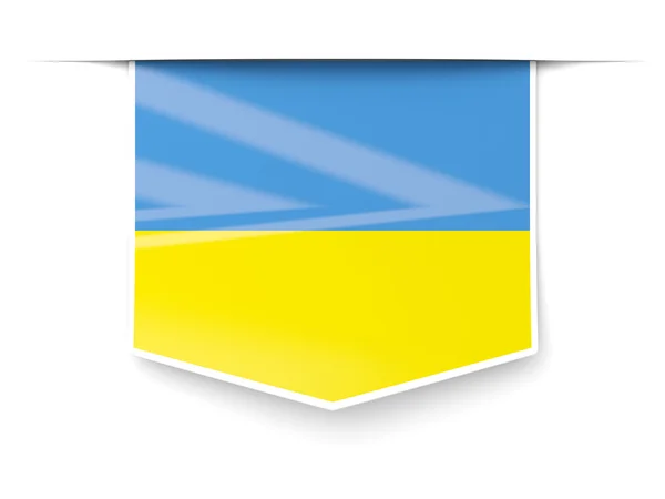 Fyrkantig etikett med flagga Ukraina — Stockfoto