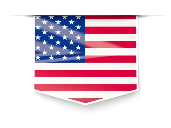 Etiqueta cuadrada con bandera de Estados Unidos de América — Foto de Stock