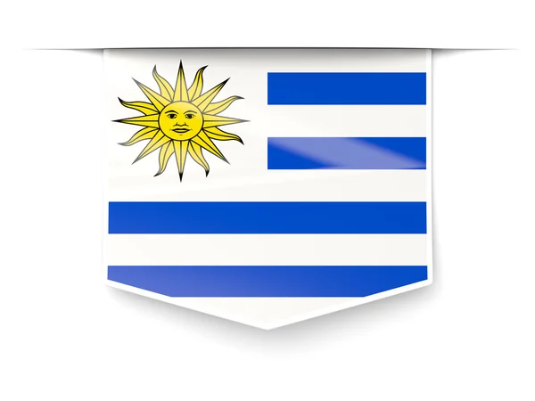Квадратна етикетка з прапором Уругваю — стокове фото