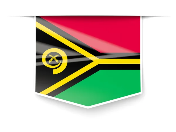 Etichetta quadrata con bandiera di vanuatu — Foto Stock