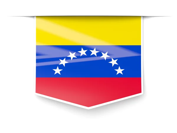 Kwadrat etykieta flaga Wenezueli — Zdjęcie stockowe