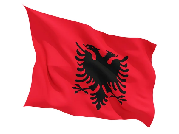 Waving flag of albania — Stock Photo, Image