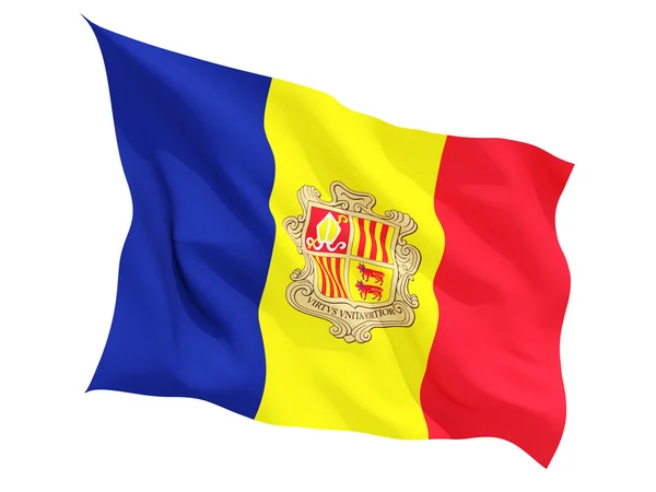 Waving flag of andorra — Stock Photo, Image