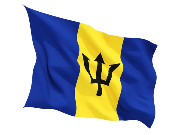 Waving flag of barbados — Stock Photo, Image