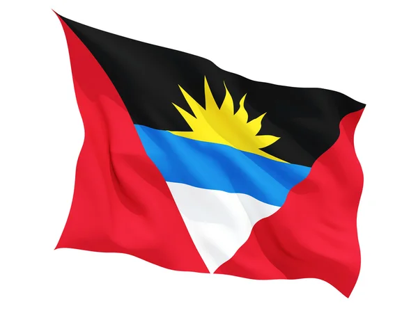 Waving flag of antigua and barbuda — Stock Photo, Image